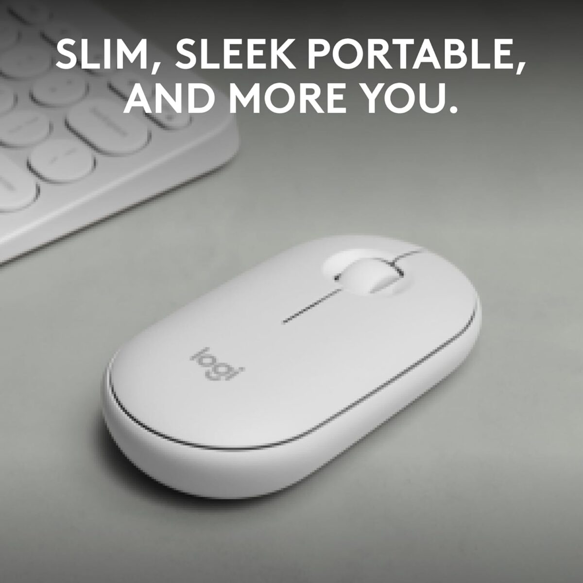 Logitech Pebble 2 M350S Blanco — Mouse inalámbrico, bluetooth, delgado y compacto - Imagen 3