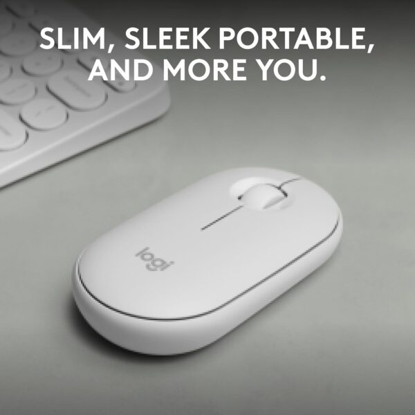 Logitech Pebble 2 M350S Blanco — Mouse inalámbrico, bluetooth, delgado y compacto - Imagen 3