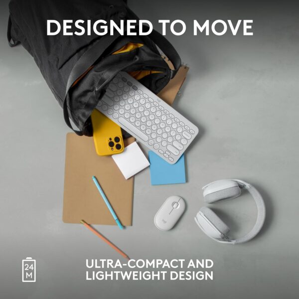 Logitech Pebble 2 M350S Blanco — Mouse inalámbrico, bluetooth, delgado y compacto - Imagen 5