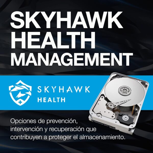 Seagate Skyhawk AI 8TB, 7200RPM, 3,5 in, SATA III, 6 Gbit/s, 256MB Caché - Imagen 4