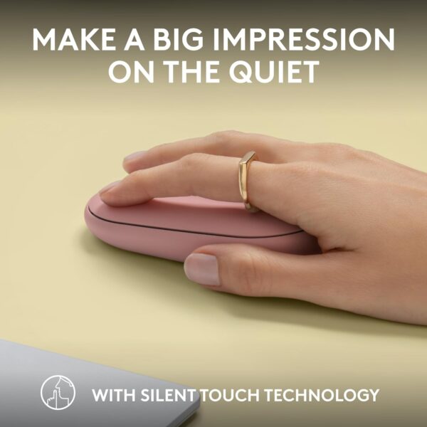 Logitech Pebble 2 M350S Rosa — Mouse inalámbrico, bluetooth, delgado y compacto - Imagen 8