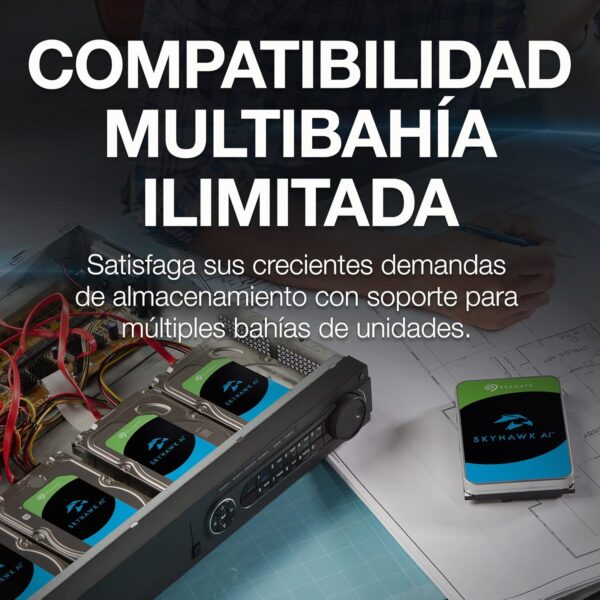 Seagate Skyhawk AI 8TB, 7200RPM, 3,5 in, SATA III, 6 Gbit/s, 256MB Caché - Imagen 7