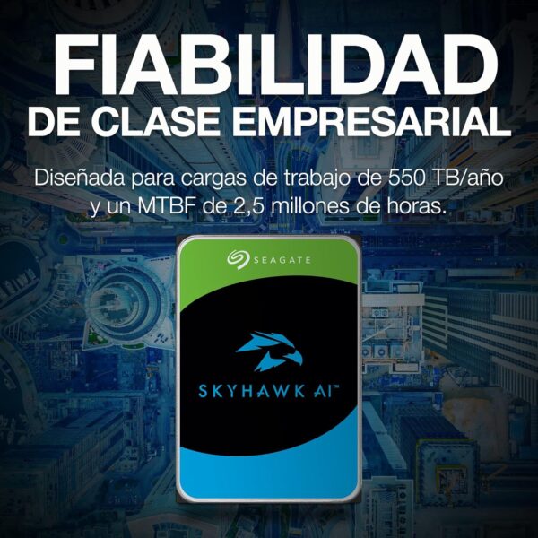 Seagate Skyhawk AI 8TB, 7200RPM, 3,5 in, SATA III, 6 Gbit/s, 256MB Caché - Imagen 6