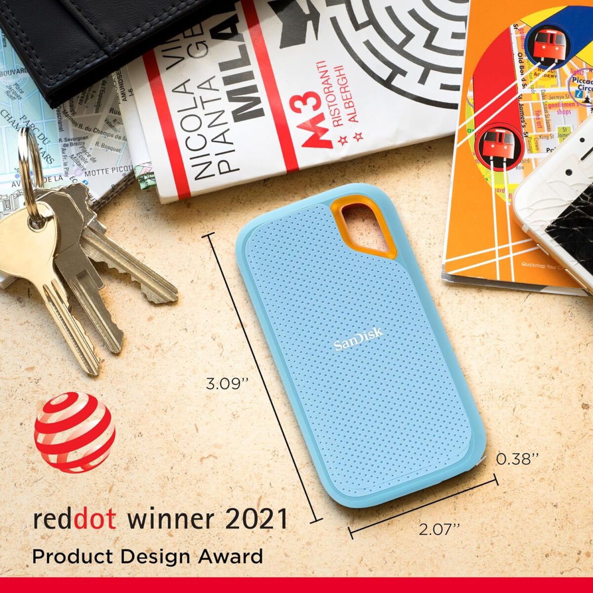 SanDisk Extreme Portable SSD Sky Blue 2TB — Portátil, Hasta 1050MB/s, USB-C, USB 3.2 Gen 2 - Imagen 6