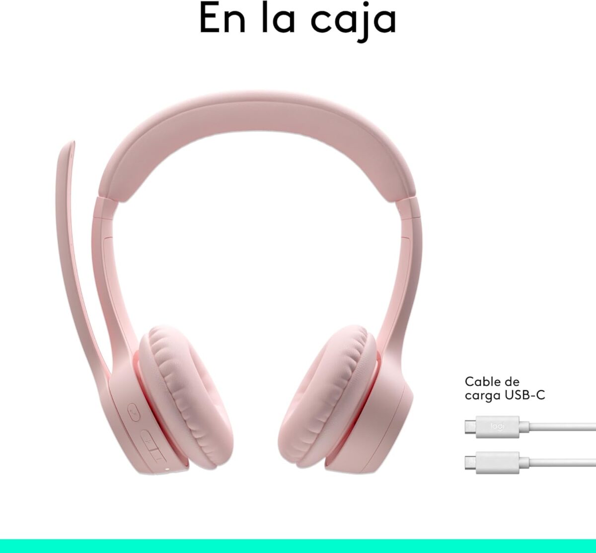 Logitech Zone 300 Rose - Audífono inalámbrico, con micrófono, Rosa - Imagen 10