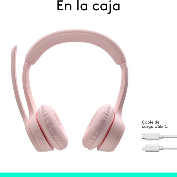 Logitech Zone 300 Rose - Audífono inalámbrico, con micrófono, Rosa - Imagen 10