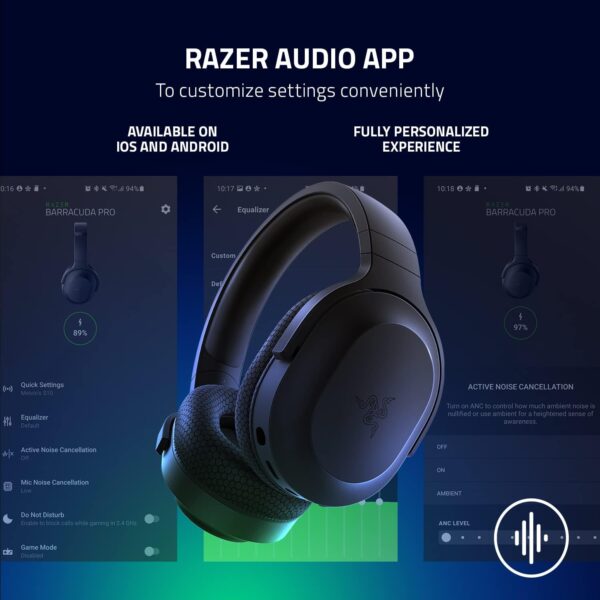 Razer Barracuda X Black — Audífonos inalámbricos, multiplataforma, 2.4GHz Wireless, Bluetooth, micrófono extraíble, negro - Imagen 5