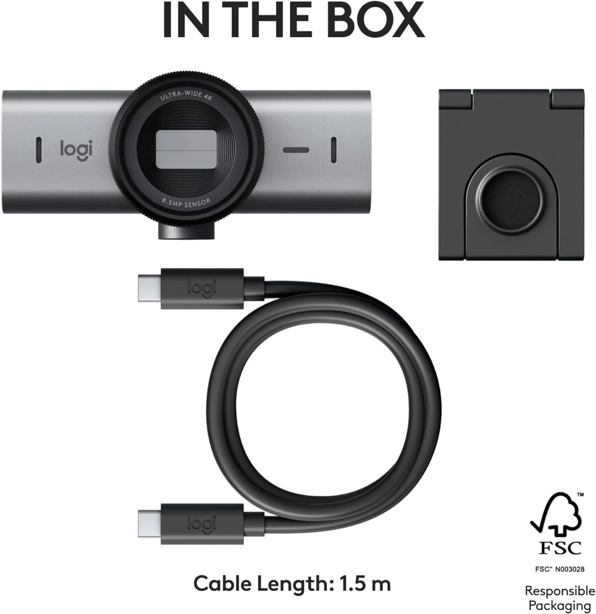 61RqylqGGkL._AC_SL1500_ Logitech MX Brio — Cámara web Ultra HD 4K, 8.5 MP, USB-C, Grafito - Imagen 7