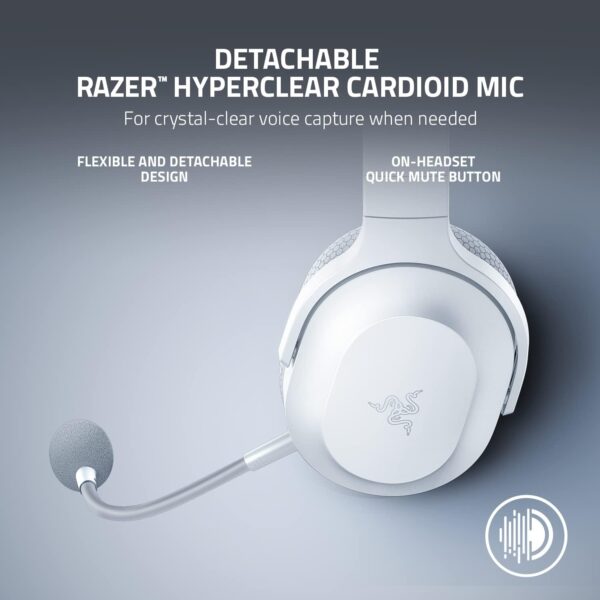 Razer Barracuda X White — Audífonos inalámbricos, multiplataforma, 2.4GHz Wireless, Bluetooth, micrófono extraíble, blanco - Imagen 5
