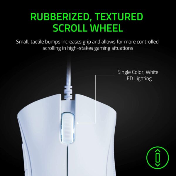 Razer DeathAdder Essential White — Mouse con cable, diestros, 6.400 DPI, blanco - Imagen 3