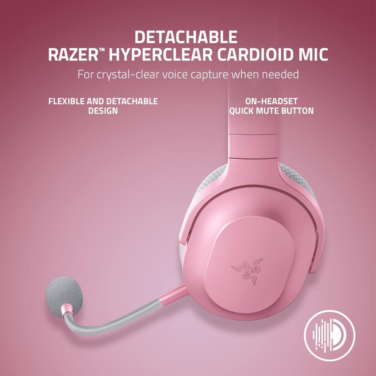61iYgap+YnL._AC_SL1500_ Razer Barracuda X Quartz Pink — Audífonos inalámbricos, multiplataforma, 2.4GHz Wireless, Bluetooth, micrófono extraíble, rosa - Imagen 3