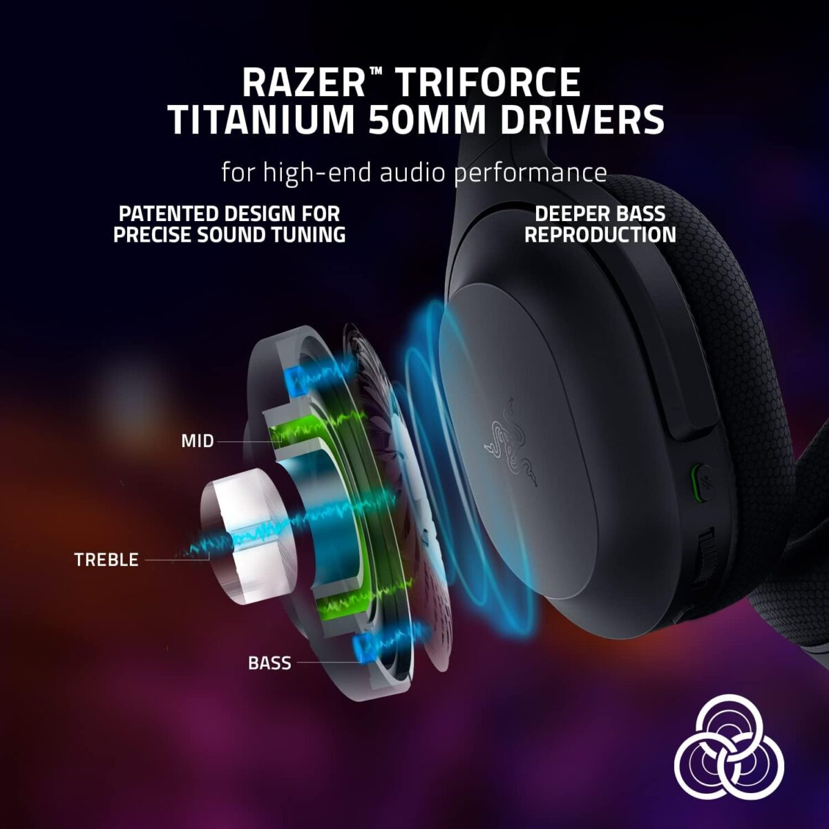 61rY-tQ8D8L._AC_SL1500_ Razer Barracuda Black — Audífonos inalámbricos, 2.4GHz + Bluetooth, multiplataforma, cancelación activa de ruido, mejor calidad de sonido, negro - Imagen 4