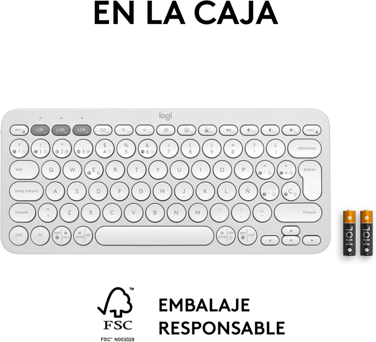 Logitech Pebble Keys 2 K380S White — Teclado inalámbrico, Bluetooth, Español - Imagen 11