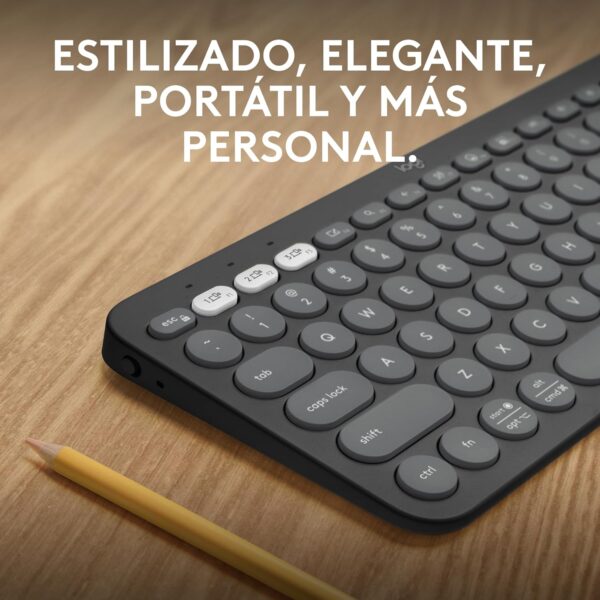 Logitech Pebble Keys 2 K380S Graphite — Teclado inalámbrico, Bluetooth, Español - Imagen 3