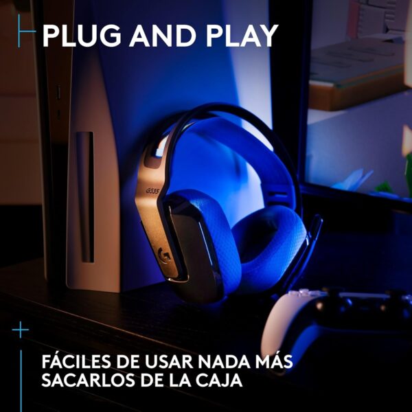 Logitech G535 LIGHTSPEED Black/Blue — Wireless Gaming Headset, para PS5 - Imagen 2