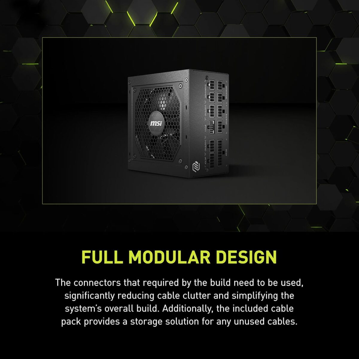 71AkdtowfwL._AC_SL1500_ MSI MAG A750GL 80 Plus Gold 750W — Fuente de poder, modular, PCIE5 - Imagen 4