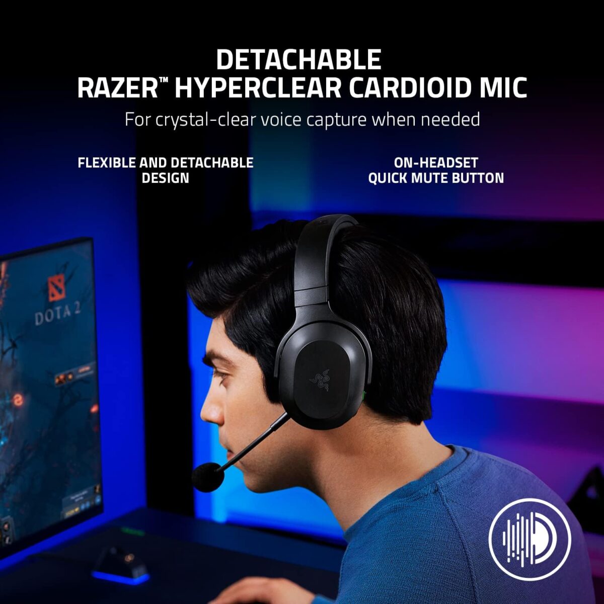 71BWL8sttGL._AC_SL1500_ Razer Barracuda X Black — Audífonos inalámbricos, multiplataforma, 2.4GHz Wireless, Bluetooth, micrófono extraíble, negro - Imagen 6