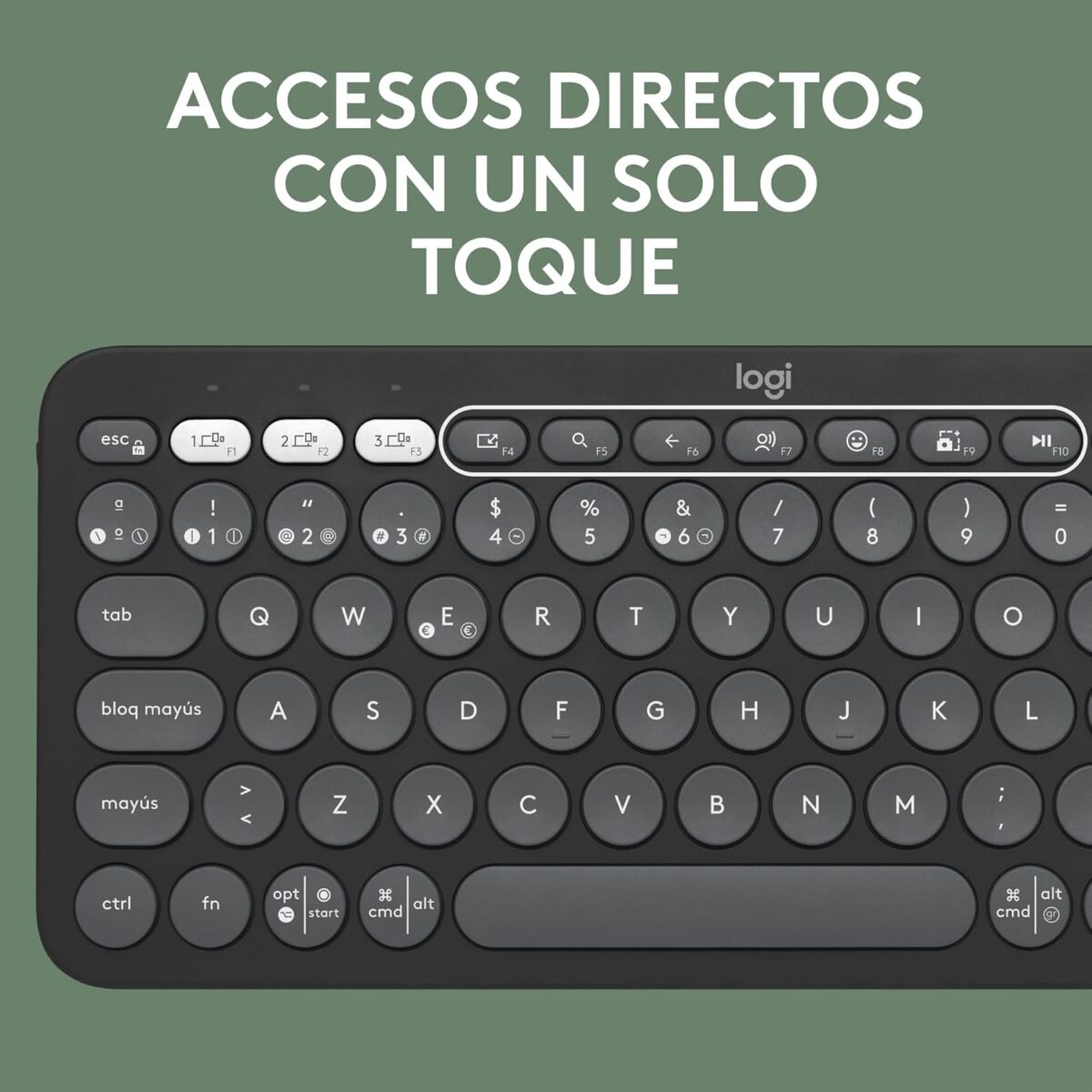 Logitech Pebble Keys 2 K380S Graphite — Teclado inalámbrico, Bluetooth, Español - Imagen 7