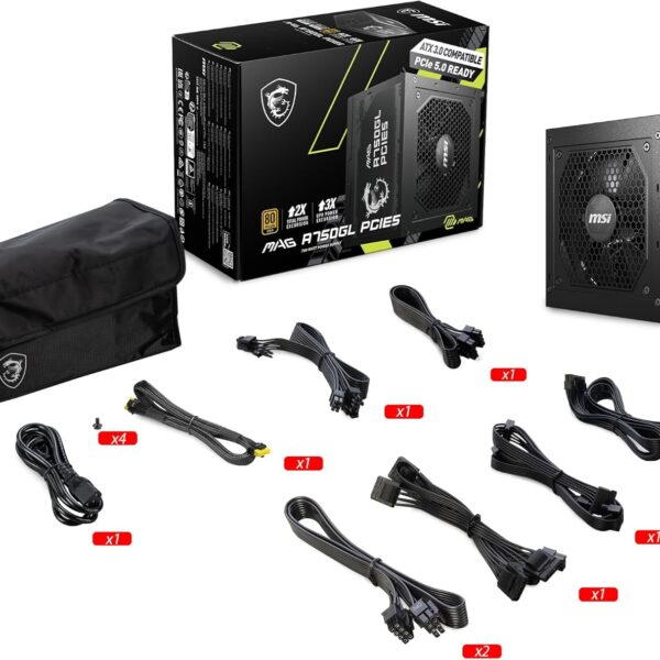 MSI MAG A750GL 80 Plus Gold 750W — Fuente de poder, modular, PCIE5 - Imagen 12