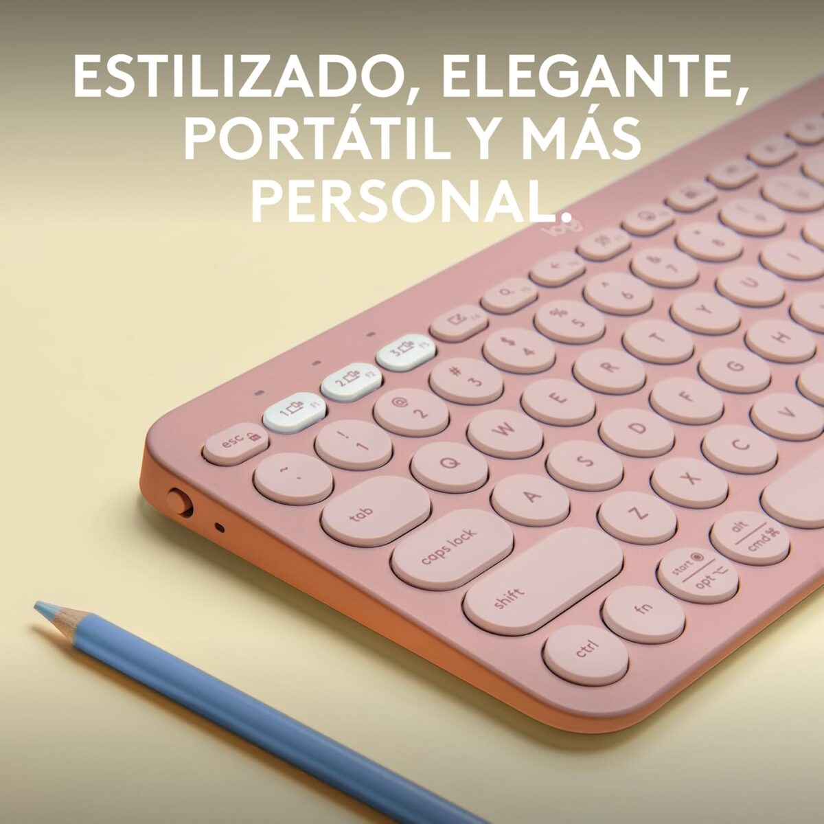 Logitech Pebble Keys 2 K380S Rose — Teclado inalámbrico, Bluetooth, Español - Imagen 2