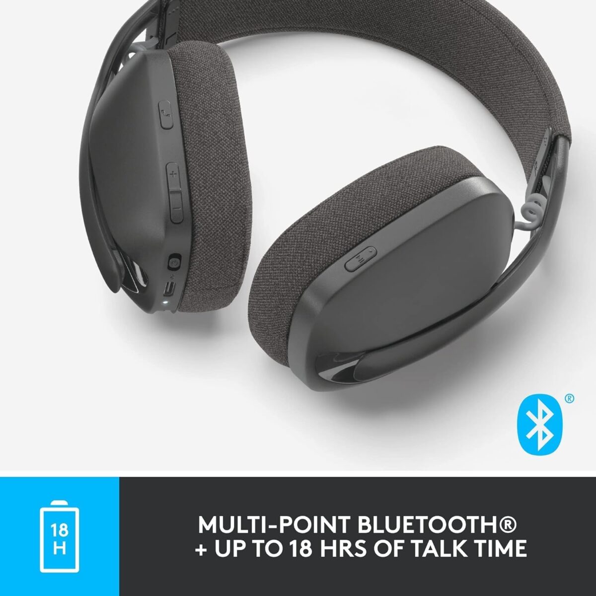 71bIDimCC5L._AC_SL1500_ Logitech Zone Vibe 100 Graphite — Auriculares Wireless ligeros, Bluetooth - Imagen 3