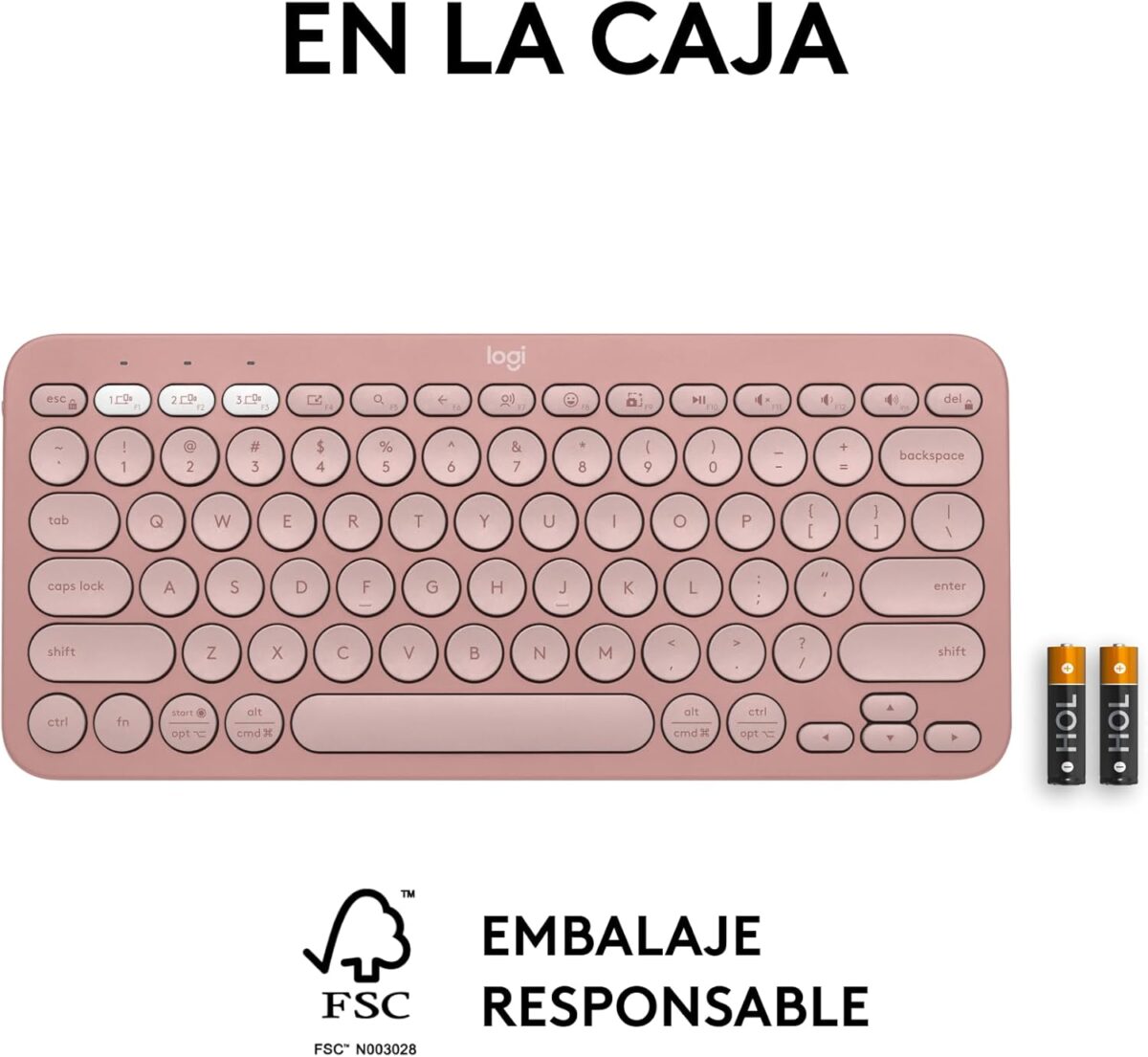 Logitech Pebble Keys 2 K380S Rose — Teclado inalámbrico, Bluetooth, Español - Imagen 11