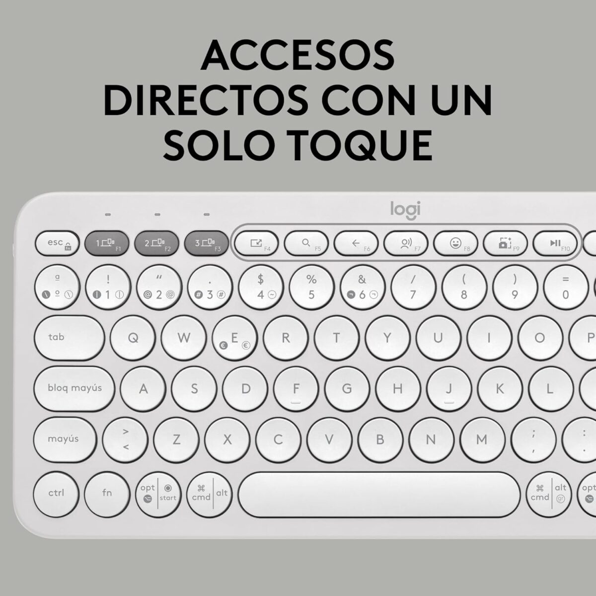 Logitech Pebble Keys 2 K380S White — Teclado inalámbrico, Bluetooth, Español - Imagen 8