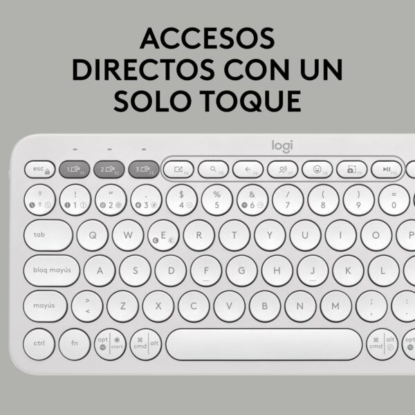 Logitech Pebble Keys 2 K380S White — Teclado inalámbrico, Bluetooth, Español - Imagen 8