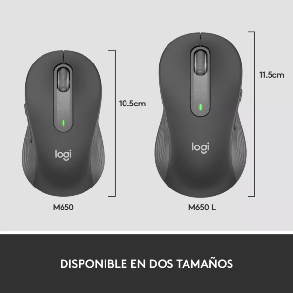 Logitech Signature M650 Graphite — Mouse Inalámbrico, Bluetooth, para manos pequeñas - Imagen 10