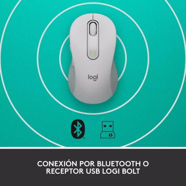 Logitech Signature M650 White — Mouse Inalámbrico, Bluetooth, para manos pequeñas, blanco - Imagen 6