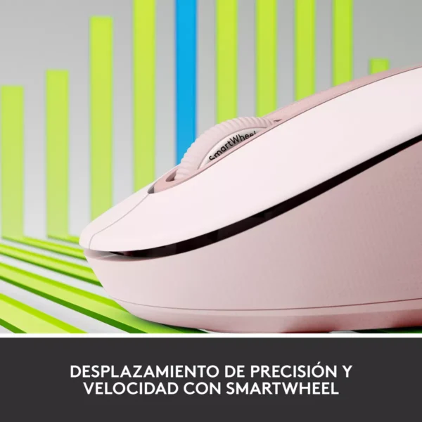 Logitech Signature M650 Rose — Mouse Inalámbrico, Bluetooth, para manos pequeñas - Imagen 3