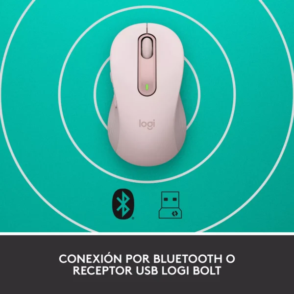 Logitech Signature M650 Rose — Mouse Inalámbrico, Bluetooth, para manos pequeñas - Imagen 6