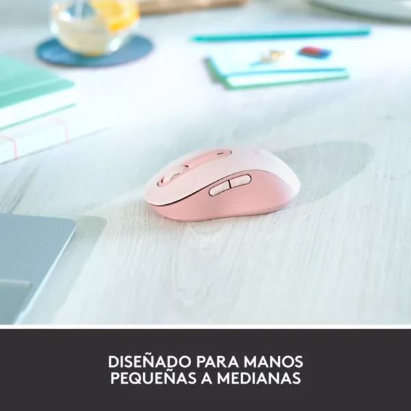 Logitech Signature M650 Rose — Mouse Inalámbrico, Bluetooth, para manos pequeñas - Imagen 2