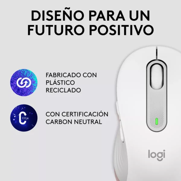 Logitech Signature M650 White — Mouse Inalámbrico, Bluetooth, para manos pequeñas, blanco - Imagen 8