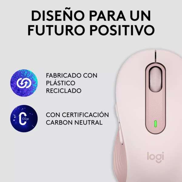 Logitech Signature M650 Rose — Mouse Inalámbrico, Bluetooth, para manos pequeñas - Imagen 8
