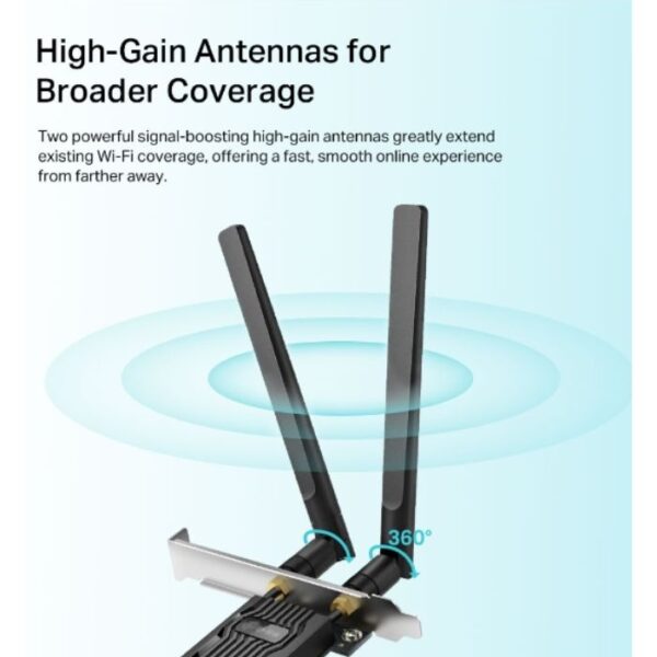 TP-Link Archer TX20E — Adaptador PCIe, Wi-Fi 6, Bluetooth 5.2 - Imagen 3