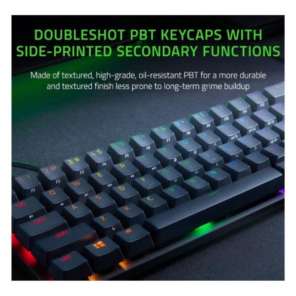 Razer Huntsman Mini Black — Teclado mecánico 60%, purple switch (Clicky), español, cableado, negro - Imagen 5