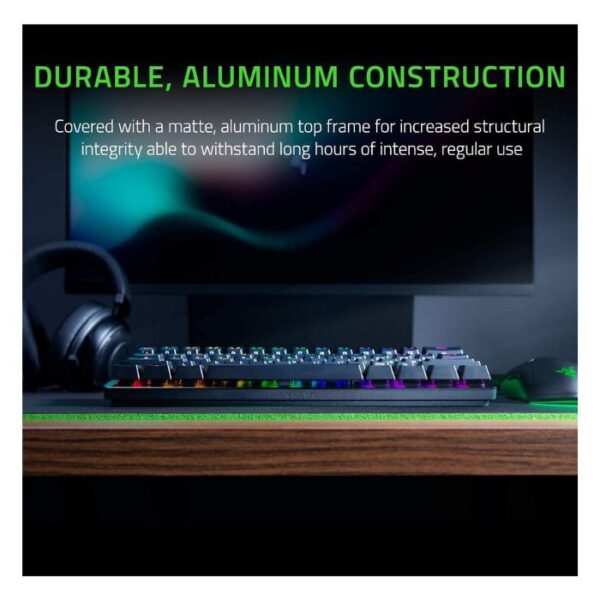 Razer Huntsman Mini Black — Teclado mecánico 60%, purple switch (Clicky), español, cableado, negro - Imagen 7