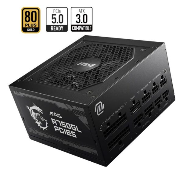 MSI MAG A750GL 80 Plus Gold 750W — Fuente de poder, modular, PCIE5