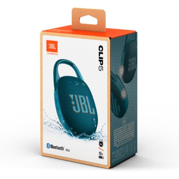JBL Clip 5 Blue — Altavoz Bluetooth 5,3, Portátil, Acuático, IP67, Extra—Bass - Imagen 2