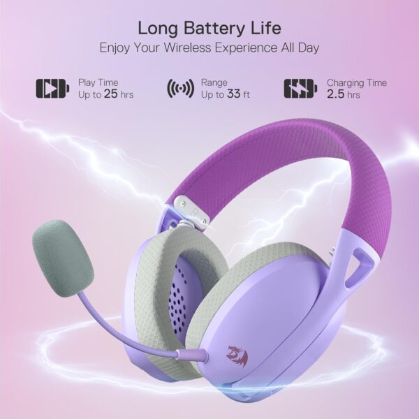 Redragon Ire Pro H848 Purple — Audífono inalámbrico, bluetooth - Imagen 5