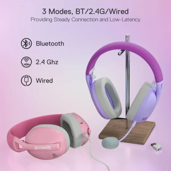 Redragon Ire Pro H848 Purple — Audífono inalámbrico, bluetooth - Imagen 3