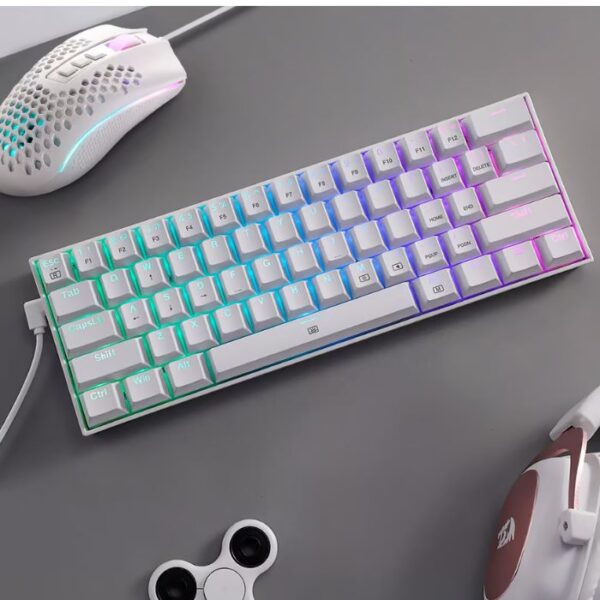 Redragon Dragonborn K630 RGB Teclado mecánico, con cable, 60%, Blanco, Español - Imagen 2