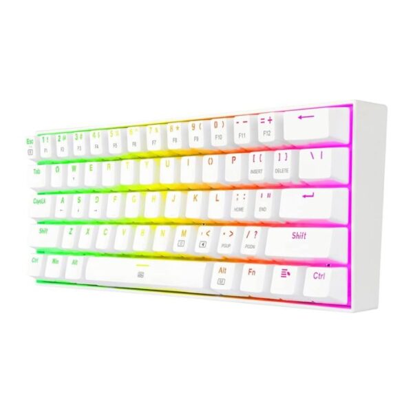 Redragon Dragonborn K630 RGB Teclado mecánico, con cable, 60%, Blanco, Español - Imagen 4