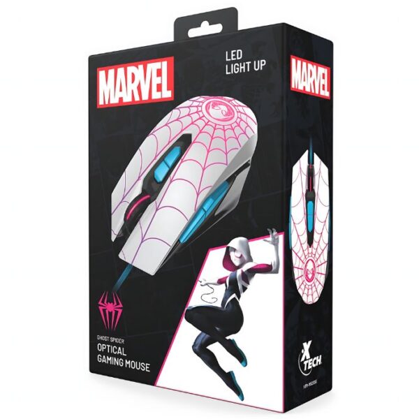 Xtech Marvel Ghost Spider Edition — Mouse óptico, de cable, 7 botones - Imagen 2
