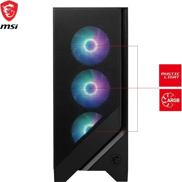 MSI MAG Forge 320R Airflow Black Mid Tower Case —  4 Fan 120mm - Imagen 4