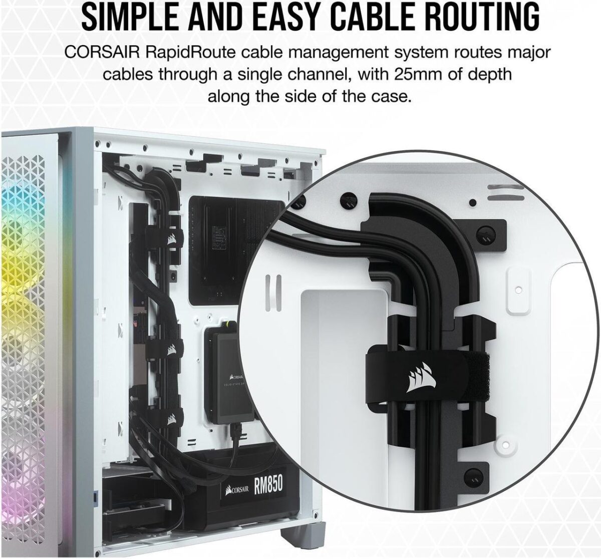 CORSAIR 4000D Airflow White — Caja ATX, 2 Fans 120mm, blanco - Imagen 7