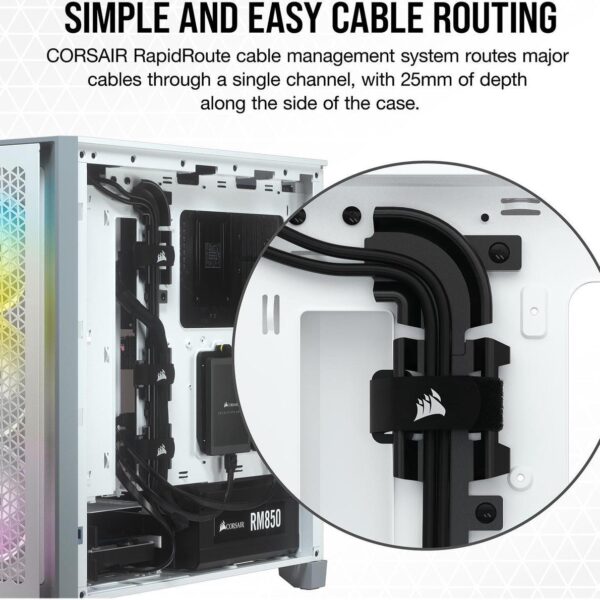 CORSAIR 4000D Airflow White — Caja ATX, 2 Fans 120mm, blanco - Imagen 7