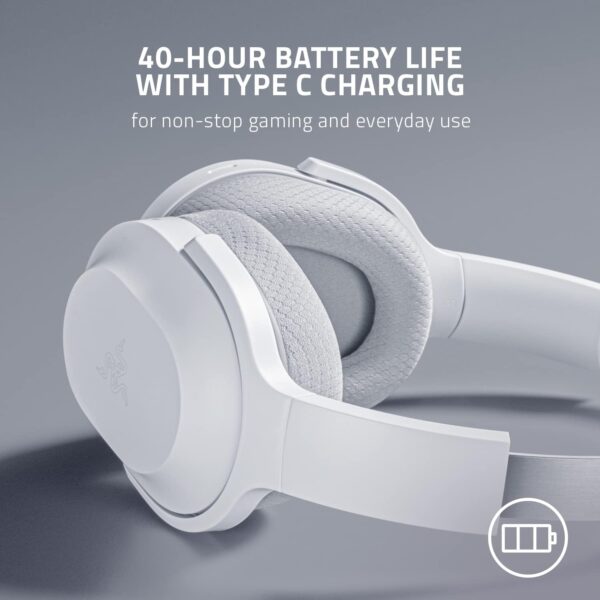 Razer Barracuda White — Audífonos inalámbricos, 2.4GHz + Bluetooth, multiplataforma, cancelación activa de ruido, mejor calidad de sonido, blanco - Imagen 2