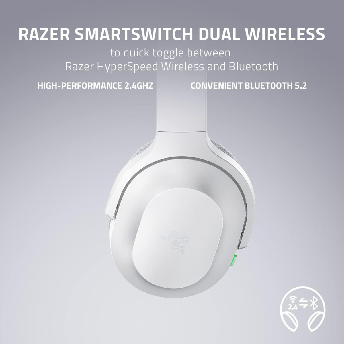 61staSkS-NL._AC_SL1500_ Razer Barracuda White — Audífonos inalámbricos, 2.4GHz + Bluetooth, multiplataforma, cancelación activa de ruido, mejor calidad de sonido, blanco - Imagen 5